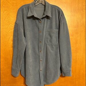 Like new! Blue Corduroy button down oversized shacket size L